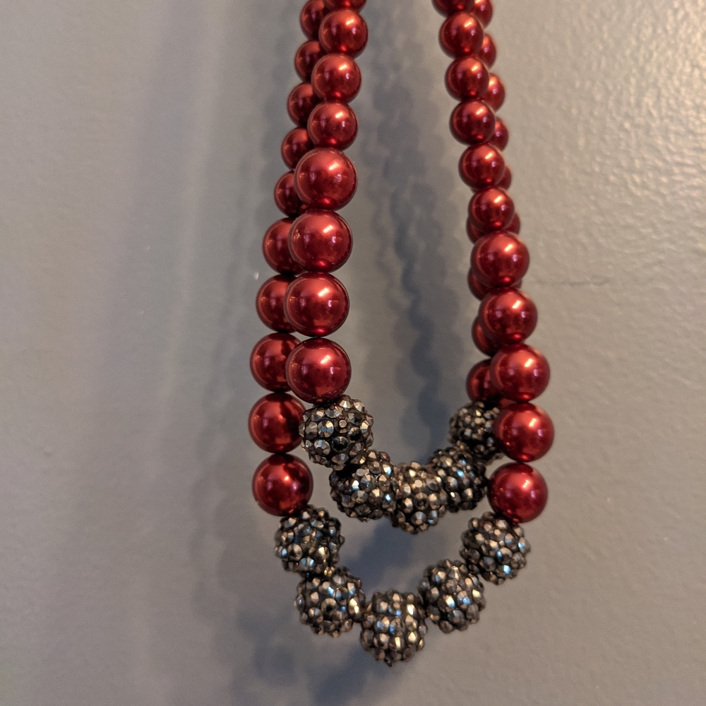 Red/Black Statement Necklace